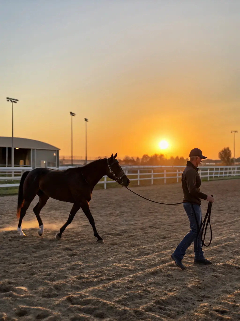 An image of a horse training session at SOC COURSES ANDELYS VEXIN, emphasizing the dedication and expertise involved in equine development.