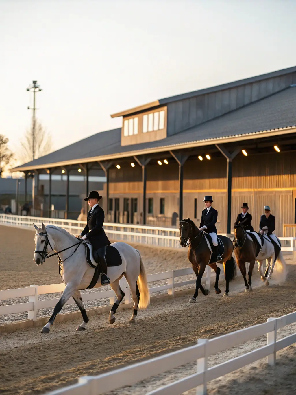 An image of a horse show at SOC COURSES ANDELYS VEXIN, with horses and riders performing various equestrian skills.