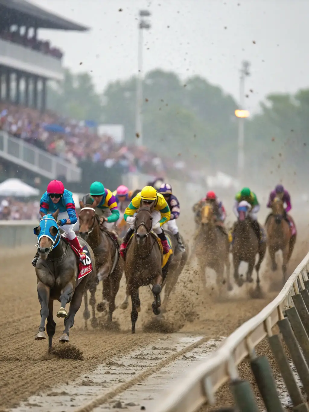 A vibrant image of horses participating in a race at SOC COURSES ANDELYS VEXIN, showcasing the speed and excitement of the event.